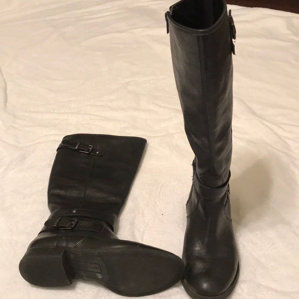 Black knee high riding boots